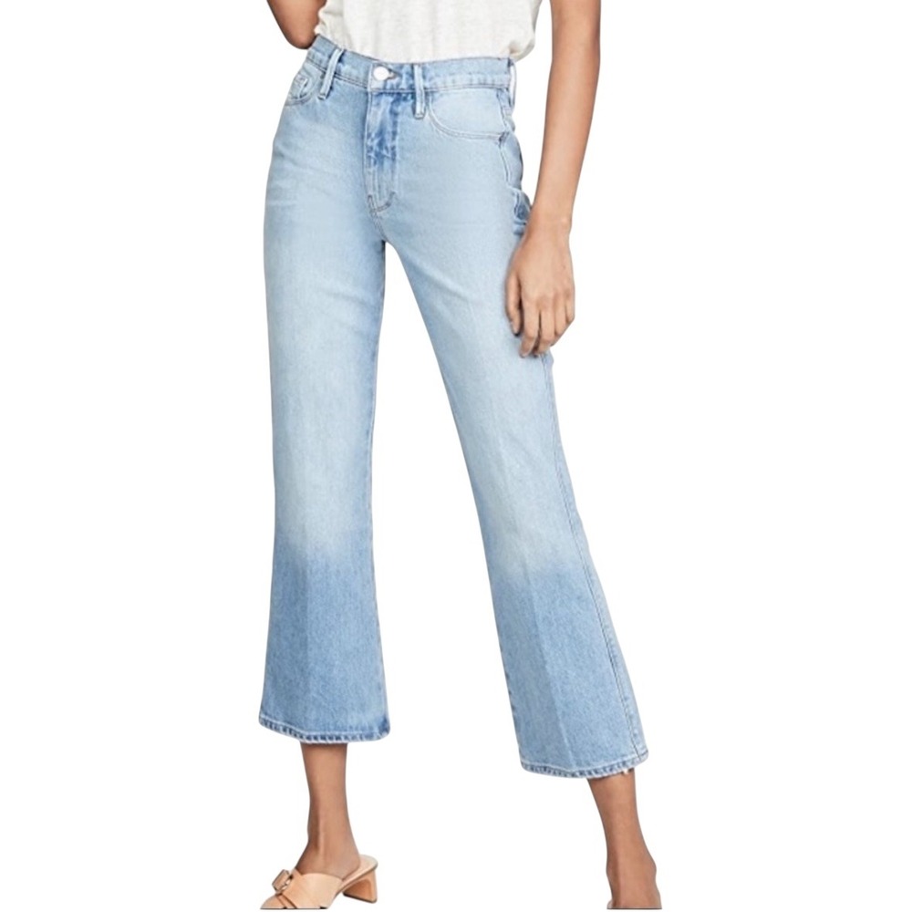 FRAME Denim Le Sylvie Kick‎ Boot Crop Jeans Womens Size 25 Elenda Light Wash